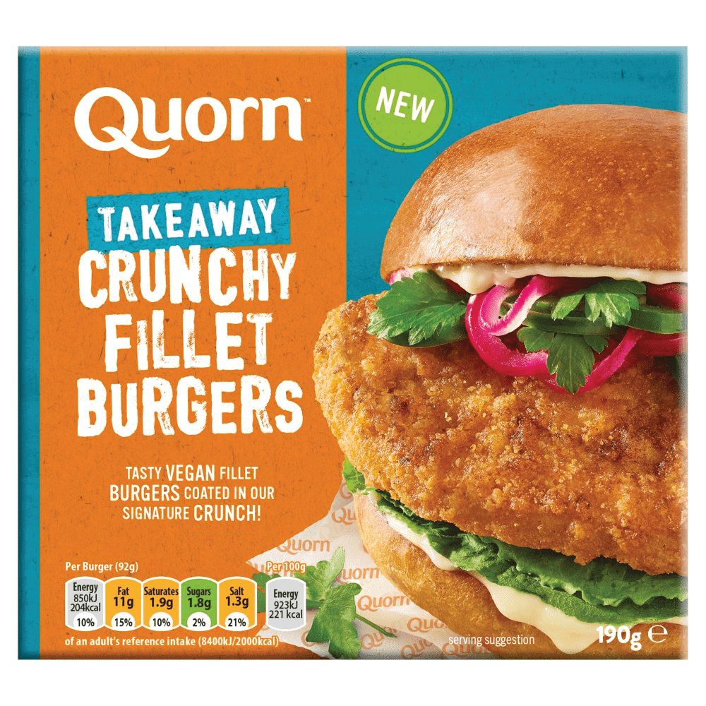 Consort Frozen Foods Ltd Quorn Vegan Crunchy Fillet Burgers