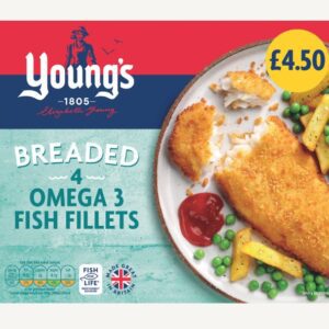 Consort Frozen Foods Ltd PM £4.50 Young's Simply Breaded 4 Fish Fillets