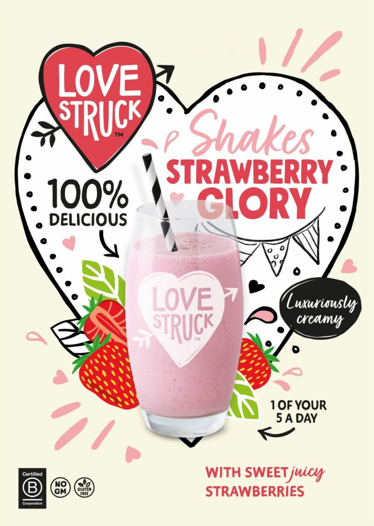 Consort Frozen Foods Ltd Love Struck Strawberry Glory Milkshake Love Struck Strawberry Glory Milkshake