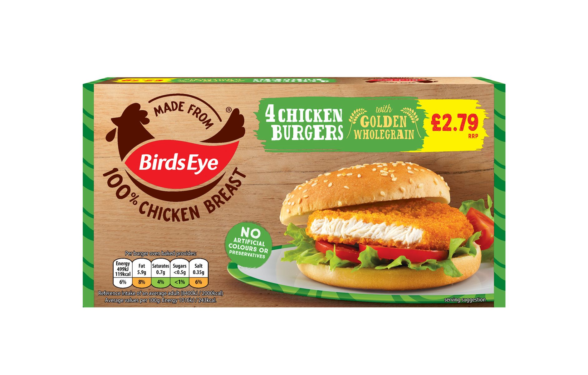 PM £2.79 Birds Eye 4 Chicken Burgers - Consort Frozen Foods