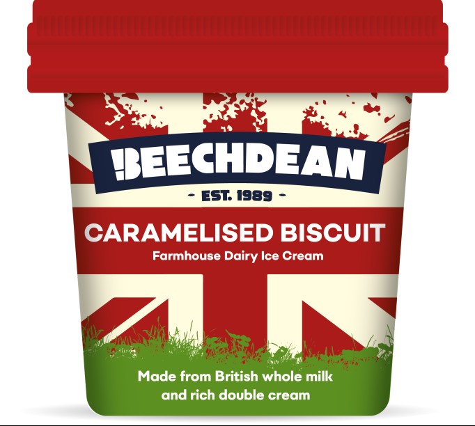 Consort Frozen Foods Ltd Beechdean ECO Caramelised Biscuit Cup - Available from Consort Frozen Foods Today Caramelised Biscuit Flavour Dairy Ice Cream with Caramelised Biscuit Flavour Ripple and Caramelised Biscuit Crumb. 