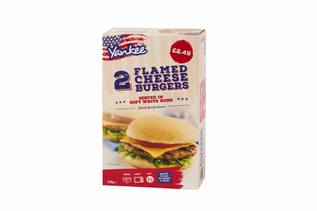Consort Frozen Foods Ltd PM £2.49 Yankee Cheese Burger 2 Pack