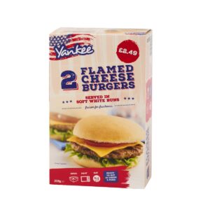 Consort Frozen Foods Ltd PM £2.49 Yankee Cheese Burger 2 Pack