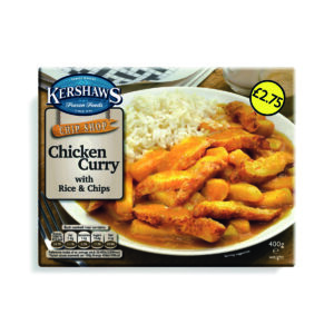 Consort Frozen Foods Ltd Kershaws Chicken Curry with Rice & Chips