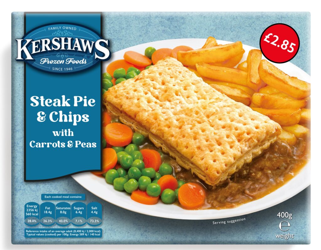 19557  PM 2.85 Kershaws Steak Pie and Chips CASE
