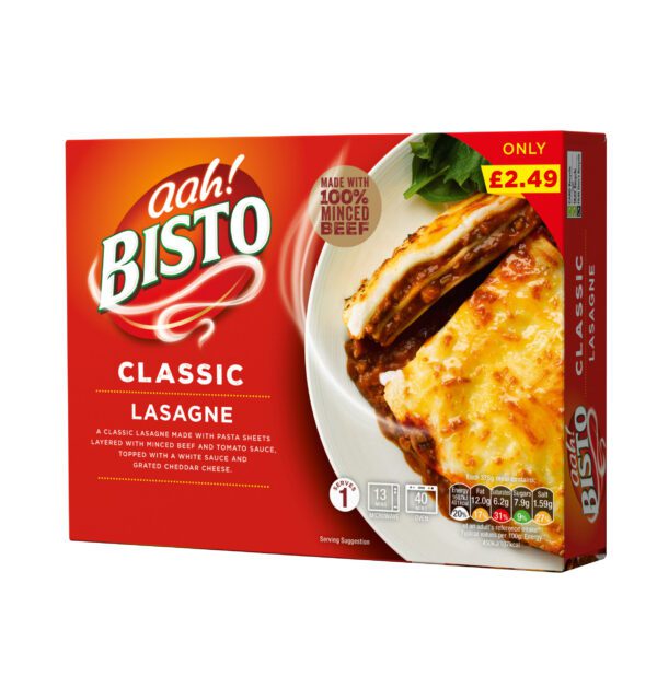 Consort Frozen Foods Ltd PM £2.49 Bisto Beef Lasagne