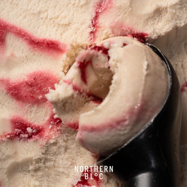 Consort Frozen Foods Ltd 2.4lt NORTHERN BLoC Vegan Rhubarb & Raspberry CASE - Available from Consort Frozen Foods Today Tart Rhubarb Ice Cream Rippled With a Sweet Raspberry Sauce. All Vegan. All Awesome.