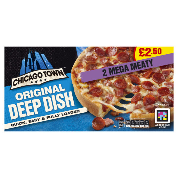 21358 PM £2.50 C/T Twin Deep Dish Mega Meaty Pizza