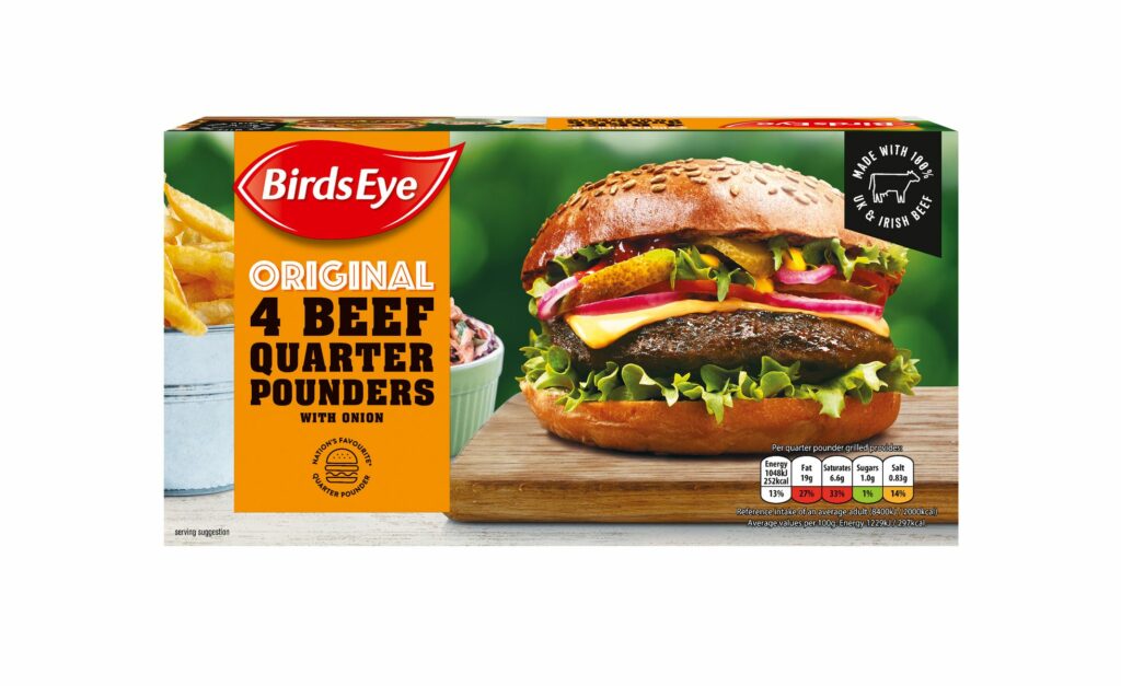 Consort Frozen Foods Ltd Birds Eye 4 Beef Quarter Pounder Burgers