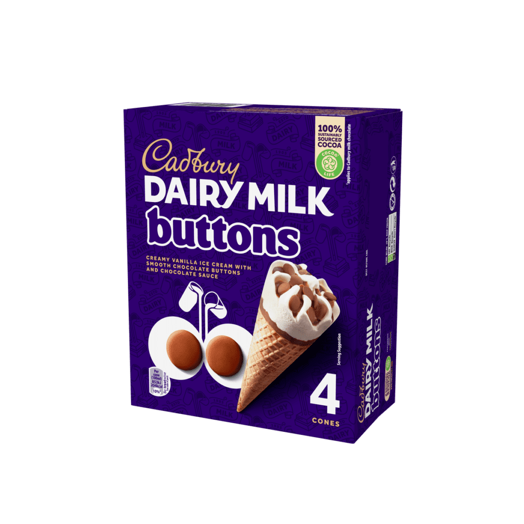 Consort Frozen Foods Ltd Cadbury Buttons Cone Multipack