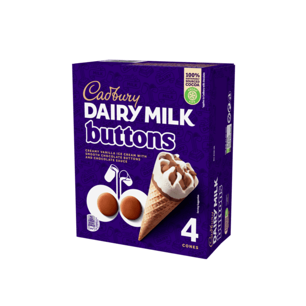 Consort Frozen Foods Ltd Cadbury Dairy Milk Buttons Cone Multipack