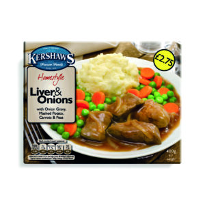 Consort Frozen Foods Ltd PM £2.75 Kershaws Liver & Onions CASE