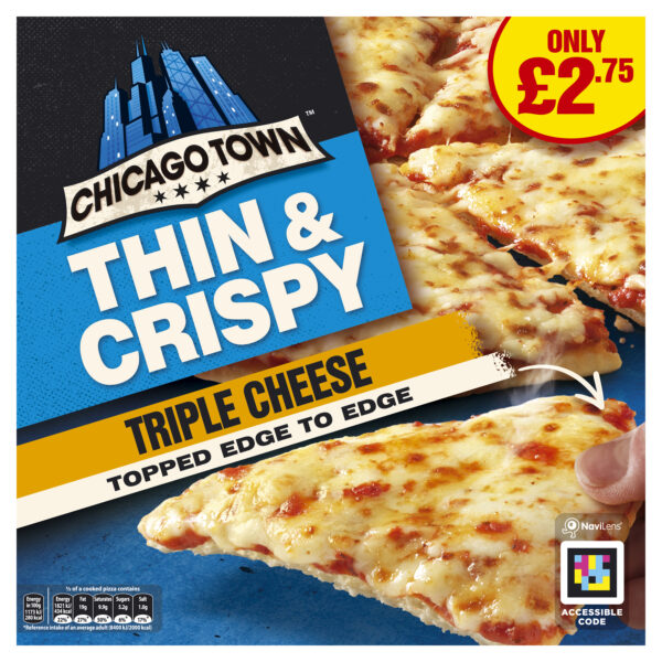 38073 PM £2.75 Chicago Town Thin & Crispy Triple Cheese Pizza