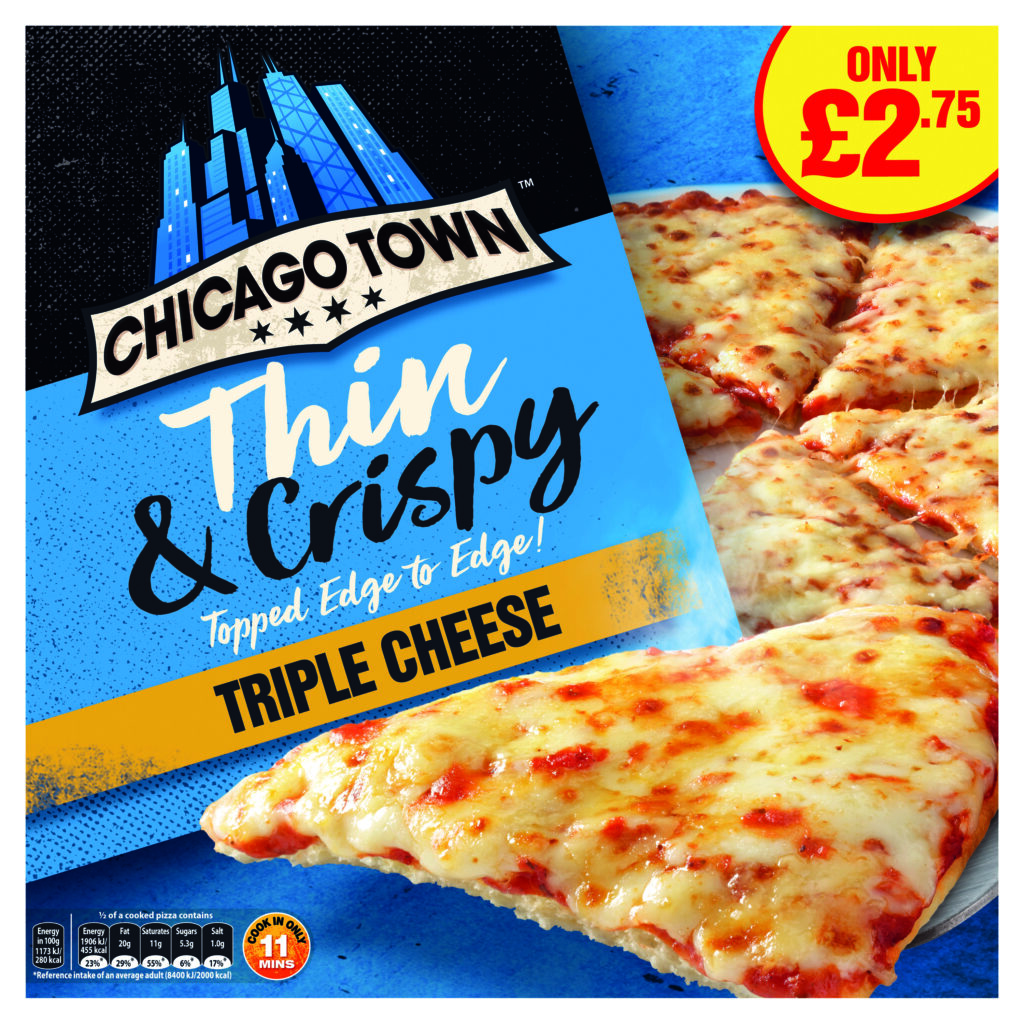 Consort Frozen Foods Ltd Chicago Town Thin & Crispy Triple Cheese Pizza