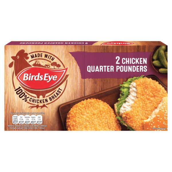 Birds Eye 2 Chicken Quarter Pounder Burgers Consort Frozen Foods