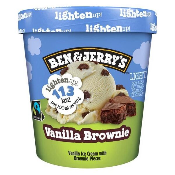 Consort Frozen Foods Ltd BEN & JERRY'S Lighten Up Vanilla Brownie - Available today at Consort Frozen Foods BEN & JERRY'S Lighten Up  Vanilla Ice Cream with Brownie Pieces BEN & JERRY'S Lighten Up