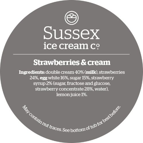 Consort Frozen Foods Ltd 4.5lt Sussex Ice Cream Strawberries & Cream