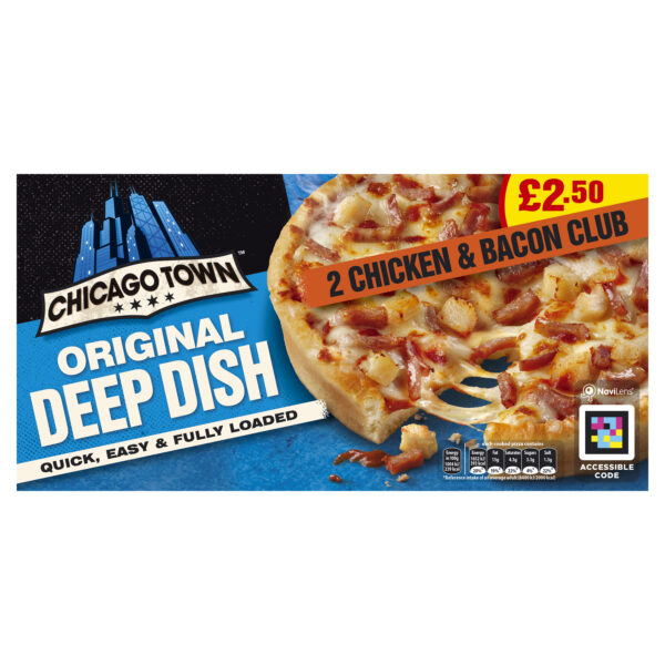 60008 PM £2.50 C/T Twin Deep Dish Chicken & Bacon Club Pizza