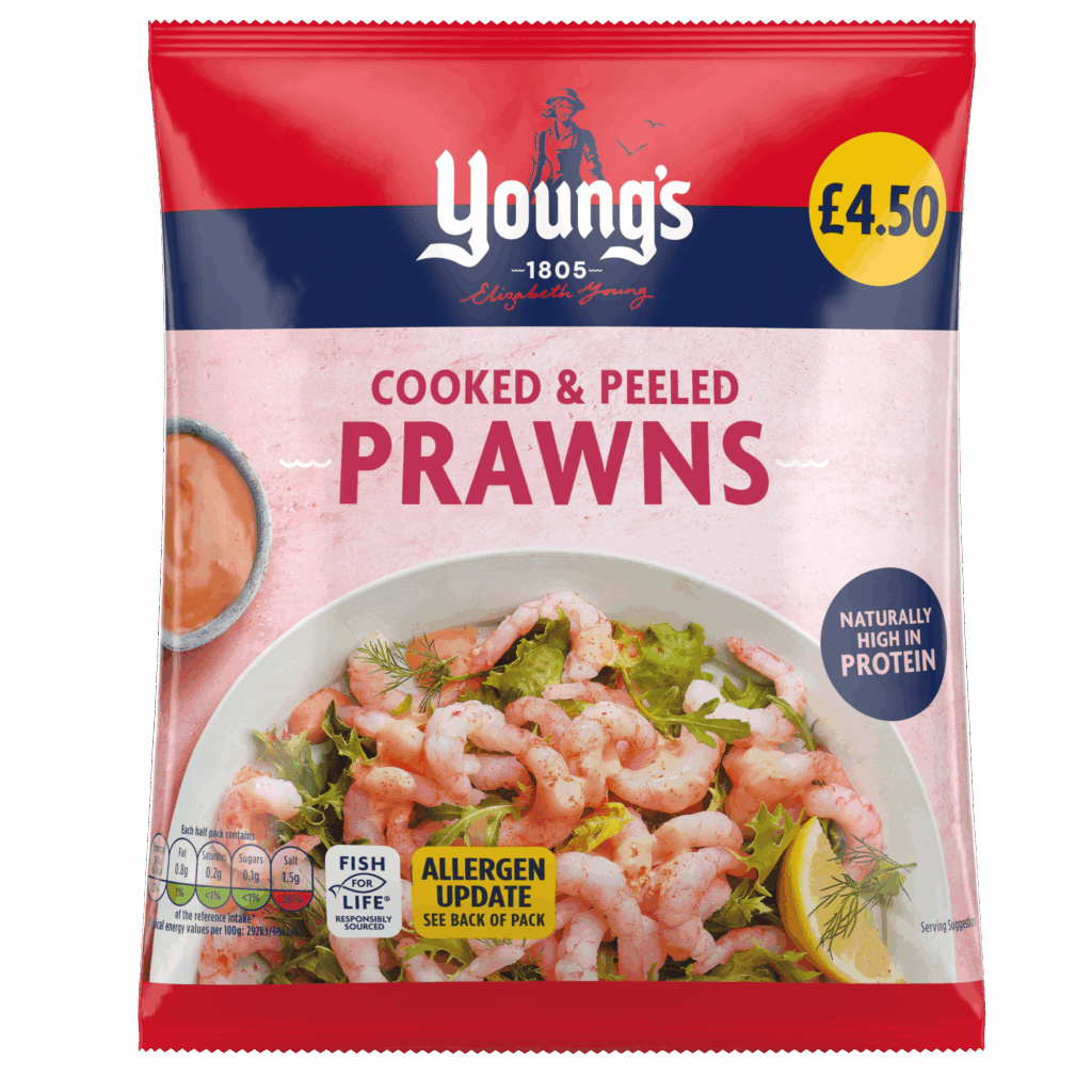 60228 PM £4.50 Young’s Peeled Prawns CASE