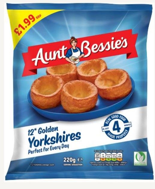 Consort Frozen Foods Ltd Aunt Bessies Yorkshire Puddings PM 1.99