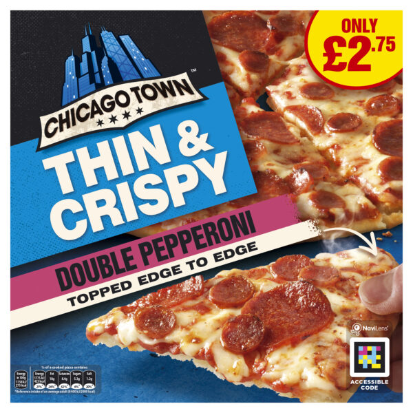 61782 PM £2.75 Chicago Town Thin & Crispy Double Pepperoni Pizza