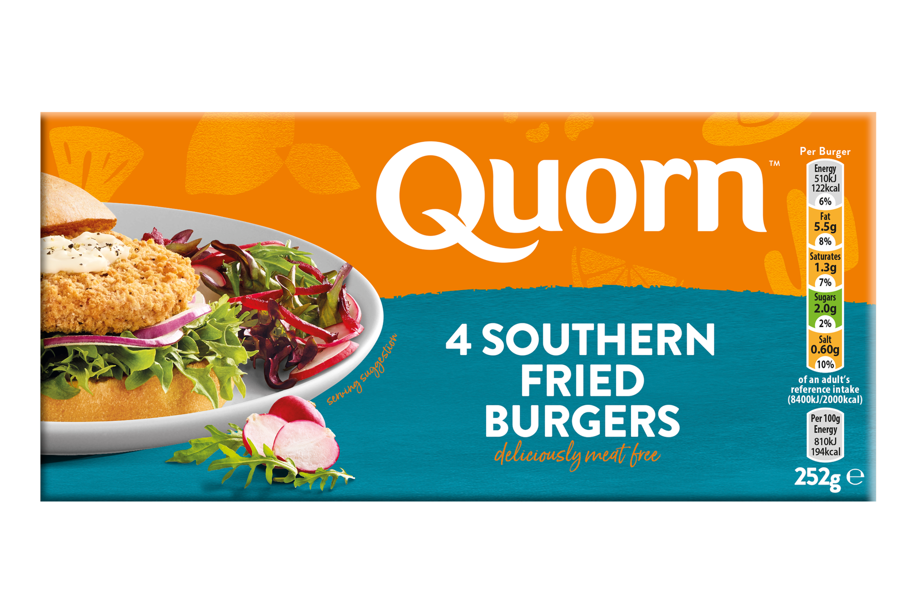 Quorn 4 Southern Fried Burgers Consort Frozen Foods
