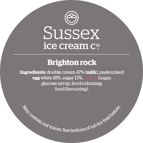 Consort Frozen Foods Ltd 4.5ltr Sussex Brighton Rock