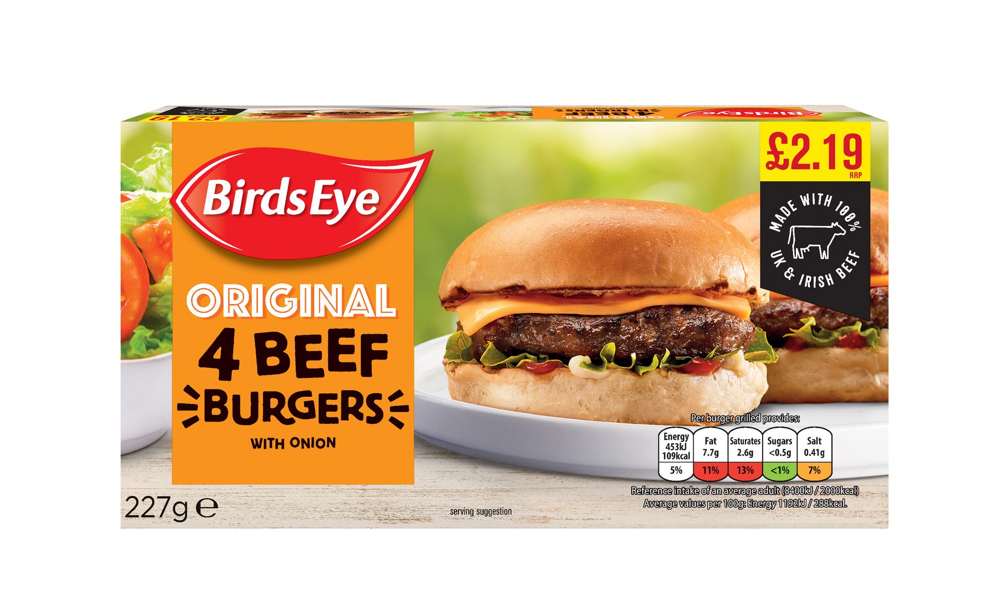 Birds Eye 4 Beef Burgers - Consort Frozen Foods