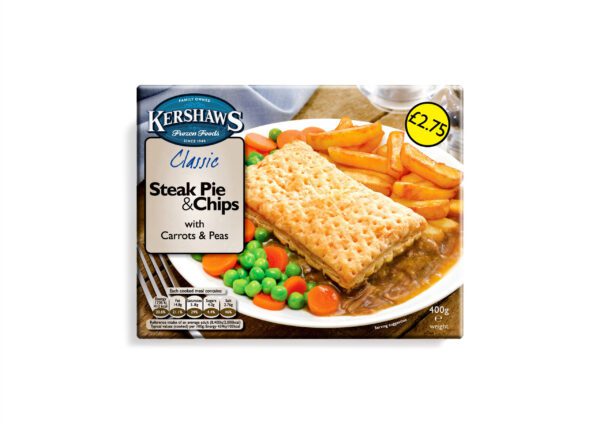 Consort Frozen Foods Ltd Steak Pie & Chips with Carrots & Peas