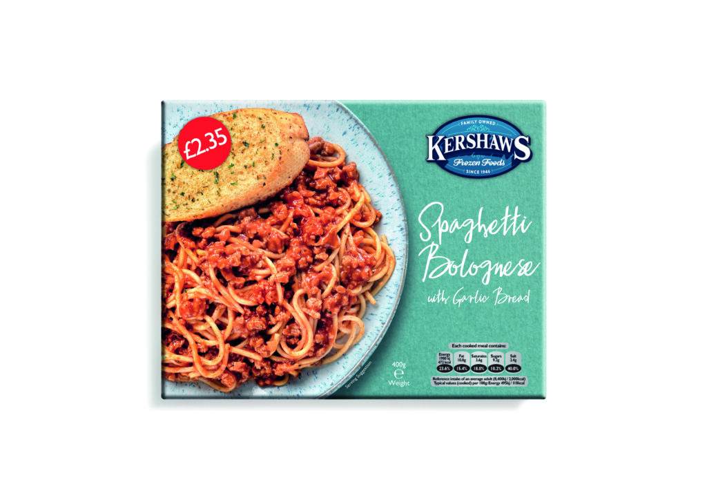 Consort Frozen Foods Ltd Kershaws Spaghetti Bolognese