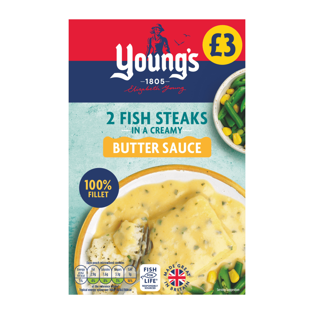 Consort Frozen Foods Ltd Young's Fish steaks in Butter sauce PM £3.00