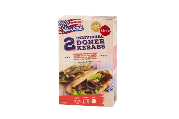 Consort Frozen Foods Ltd  PM £2.49 Yankee Doner Kebab 2 Pack