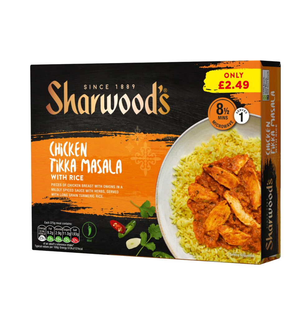 Consort Frozen Foods Ltd PM £2.49 Sharwood's Chicken Tikka Masala
