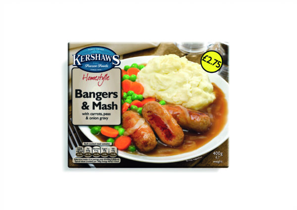 Consort Frozen Foods Ltd PM £2.75 Kershaws Bangers & Mash CASE