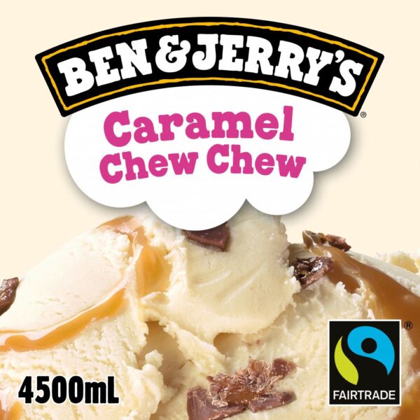 Consort Frozen Foods Ltd BEN & JERRY'S Scooping 4.5lt Caramel Chew Chew
