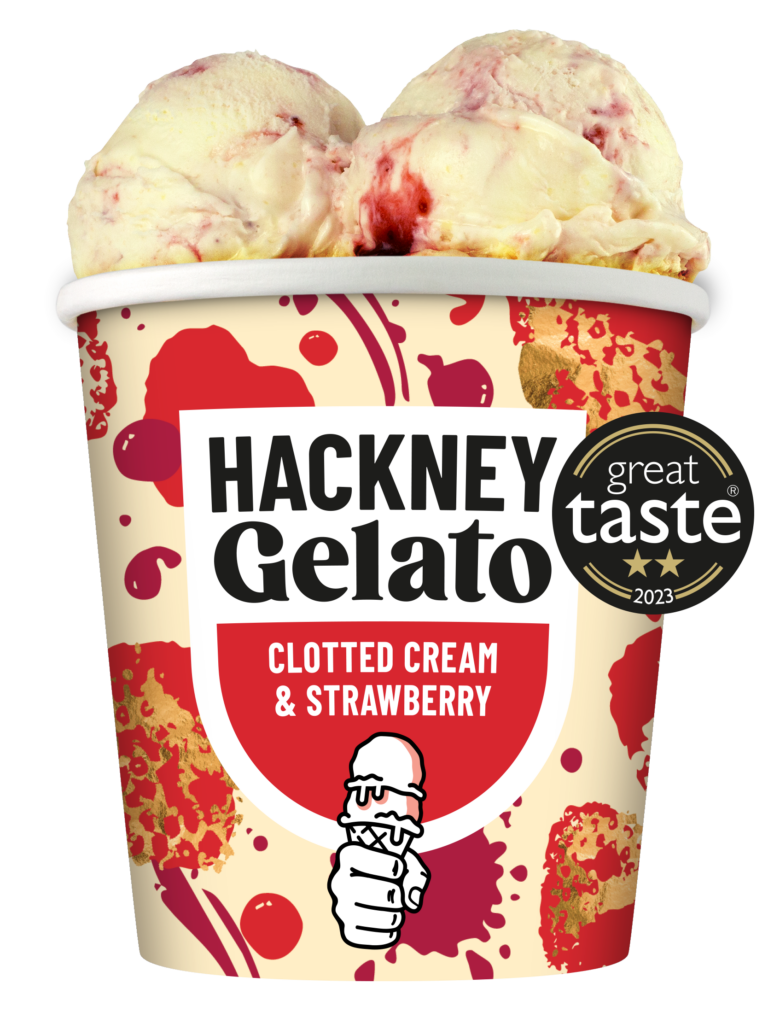 37246 Hackney Gelato Clotted Cream and Strawberry Gelato Tub