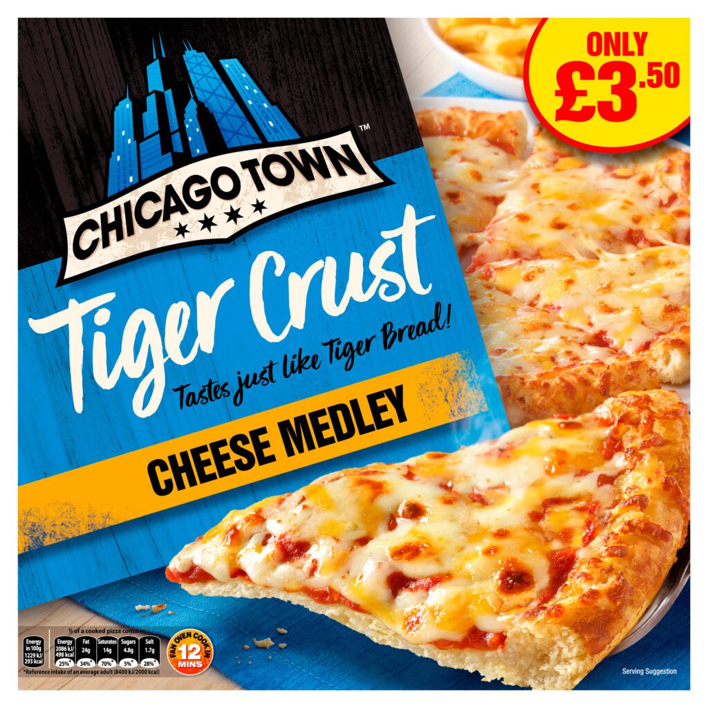 Consort Frozen Foods Ltd PM £3.50 Chicago Town Tiger Crust Cheese Pizza