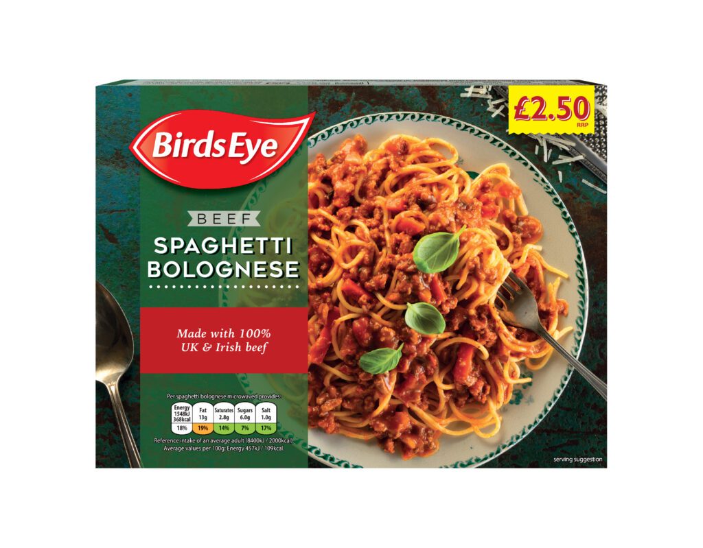Consort Frozen Foods Ltd PM £2.50 Birds Eye Spaghetti Bolognese