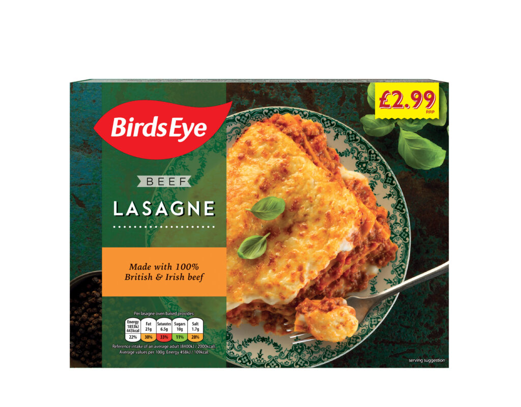 Consort Frozen Foods Ltd PM £2.99 Birds Eye Beef Lasagna