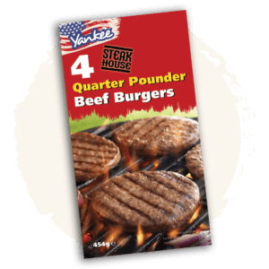 Consort Frozen Foods Ltd Yankee Quarter Pounder Burgers 4 pack
