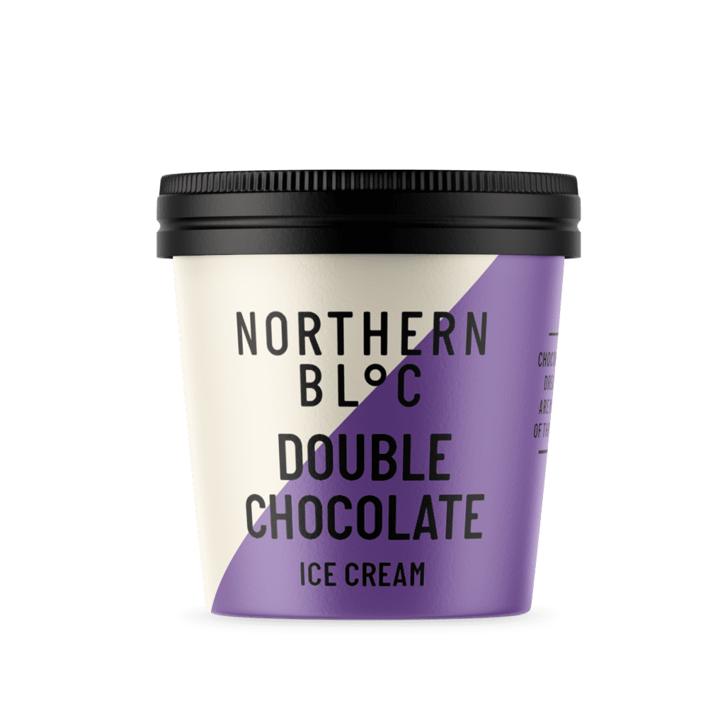 Consort Frozen Foods Ltd NORTHERN BLoC Double Chocolate - Available from Consort Frozen Foods Today Chocoholic dreams are made of these! Indulgent chocolate ice cream with extra dark chocolate shards.