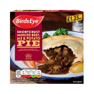 Consort Frozen Foods Ltd Birds Eye Minced beef, Ale & Potato Pie