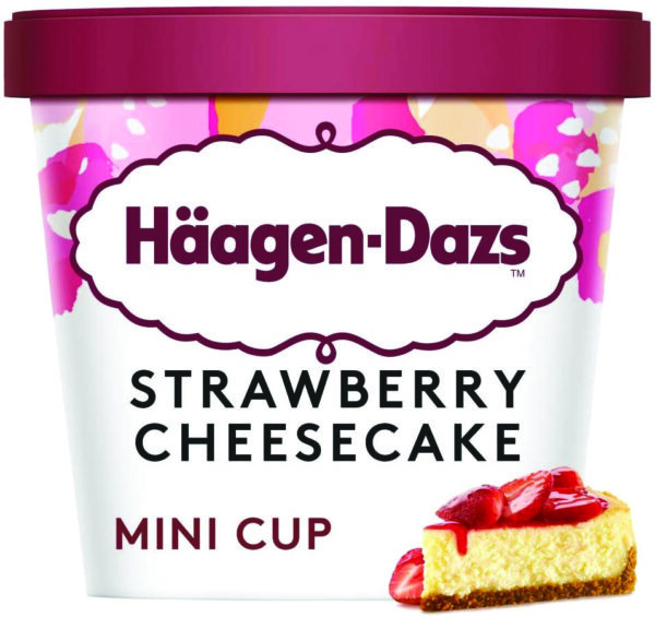 Häagen-Dazs Strawberry Cheesecake Minicups 24x95ml - Consort Frozen Foods