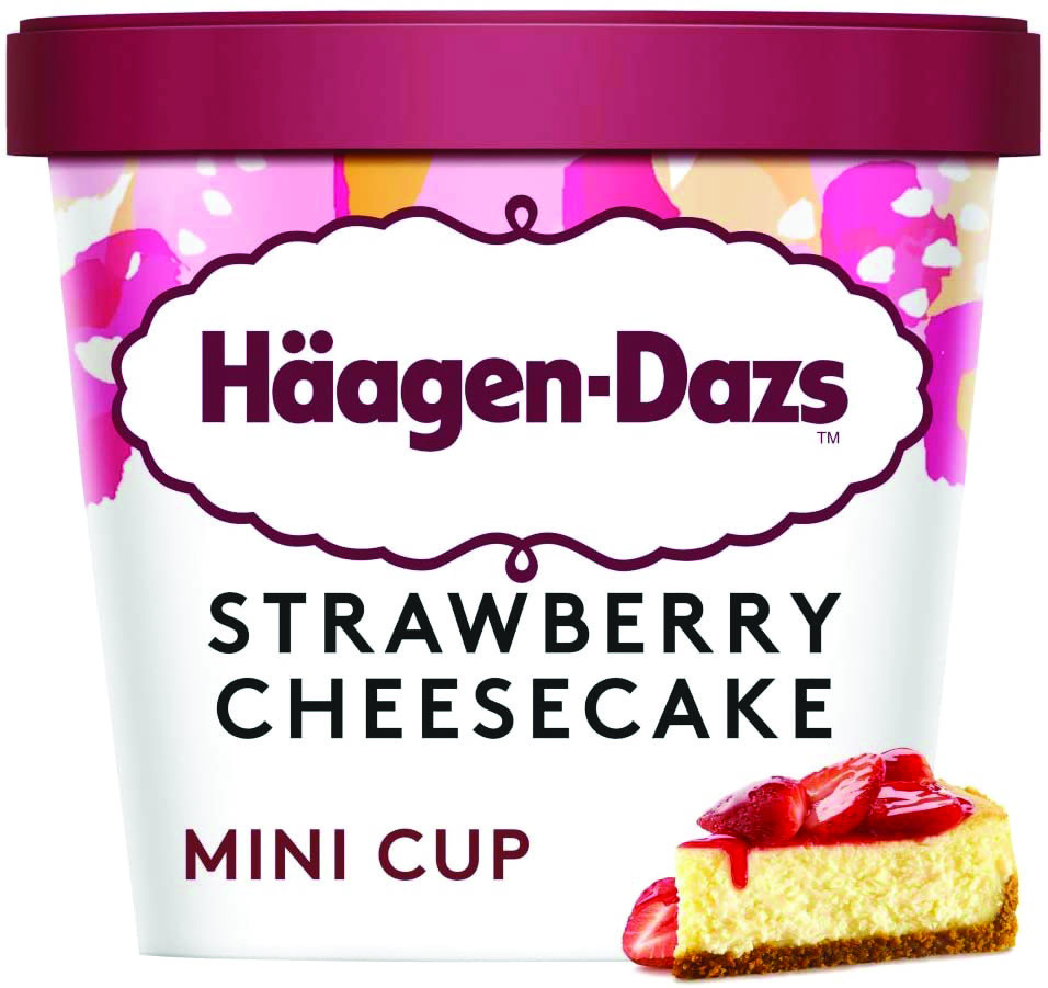 Häagen-Dazs Strawberry Cheesecake Minicups 24x95ml - Consort Frozen Foods