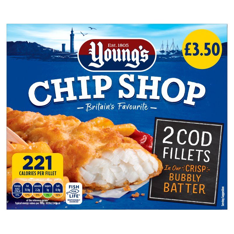 PM £3.50 Young's Chip Shop 2 Cod Fillets