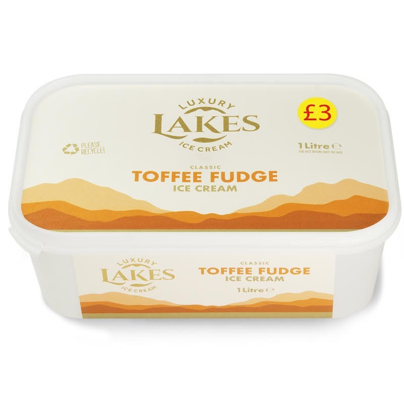 PM £3.00 Lakes Classic Toffee Fudge 1lt