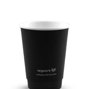 Vegware 12oz Double Wall Black Hot Cup Consort Frozen Foods LTD