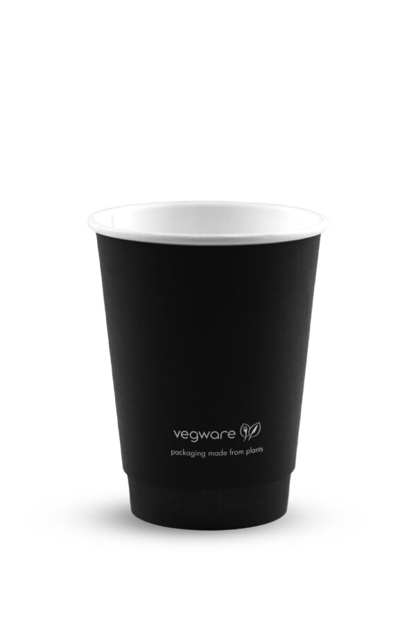 Vegware 12oz Double Wall Black Hot Cup Consort Frozen Foods LTD