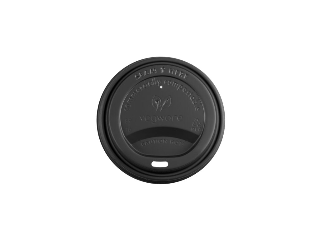 Vegware 89-series CPLA Black Hot Cup Lid