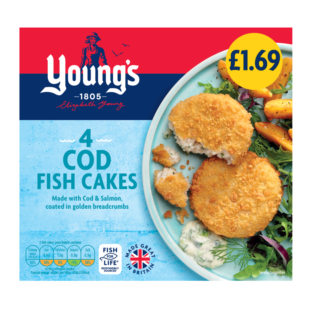 48891 PM 1.69 Youngs 4 Cod Fish Cakes